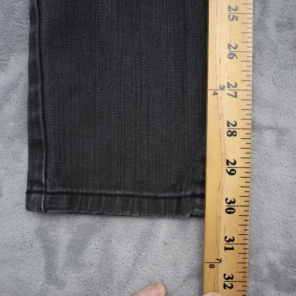 RVCA Pants Womens 27 Black Low Rise Single Row Button Straight Leg Denim Jeans - Picture 5 of 16